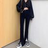 Women's High-Waisted Black Micro-Flare Jeans - Spring 2025 Slimming Versatile Straight Leg Pants