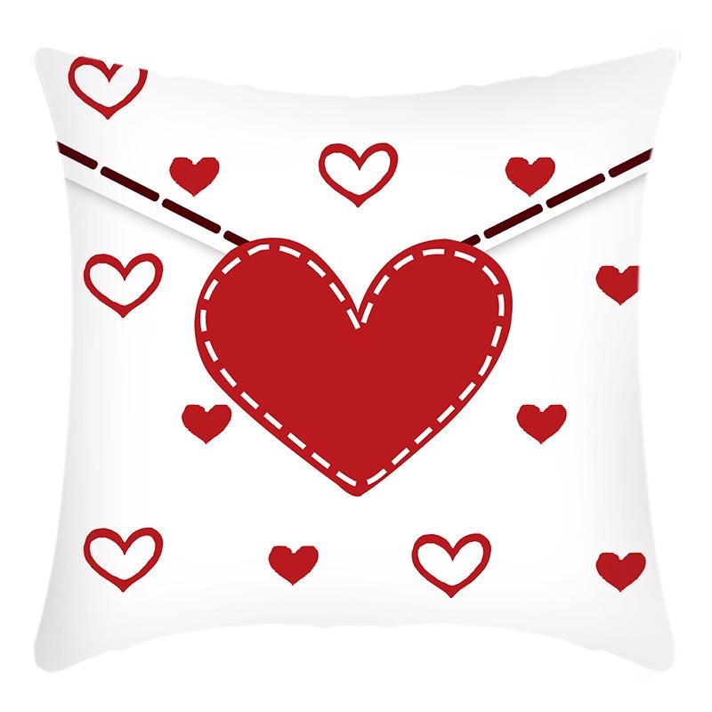 

New Valentine s Day Linen Printed Pillow Cover Nordic Home Festival Living Room Sofa Cushion Pillow Cover 45 * 45Cm pillowcase