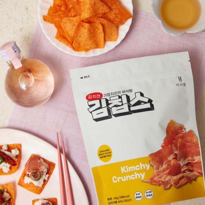 Korean Kimchi Chips Snack (Real Kimchi Pancake Flavor, 40g x 2 Pack)