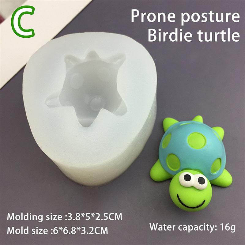 Cartoon Turtle Silicone Mold Diy Simulation Animal Model Fondant Chocolate Cake Decoration Kitchen Baking Tool Candle Soap Mold