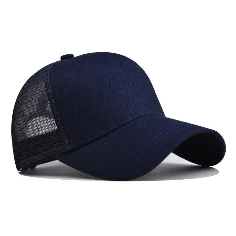 New 5 Pane Mesh Baseball Cap Adult Hip Hop Curved Snapback Hats Summer Sunshade Sun Hat Simple Trucker Advertising Cap