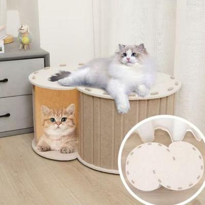 S-shaped Felt Cat Tunnel Bed Detachable Scratch Resistant Cat Cave with Holes Ventilated Cat Hideaway House for Cats Kitten