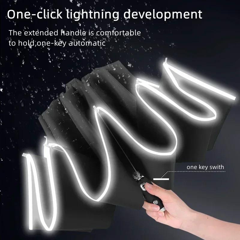 Automatic Umbrella with Reflective Stripe Reverse Led Light Umbrella For Volkswagen VW Golf Polo Tiguan Passat Touareg Magotan T