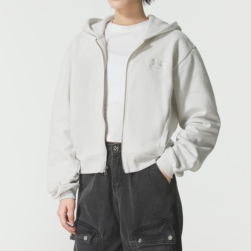Under Armour Icon Comfortable Fashion Casual Versatile Solid Color Sweatshirt Women sweatshirt 6003674-110