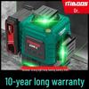 High-Precision 12-Line Green Light Laser Level – Infrared, Floor-Mounted for Indoor and Outdoor Use