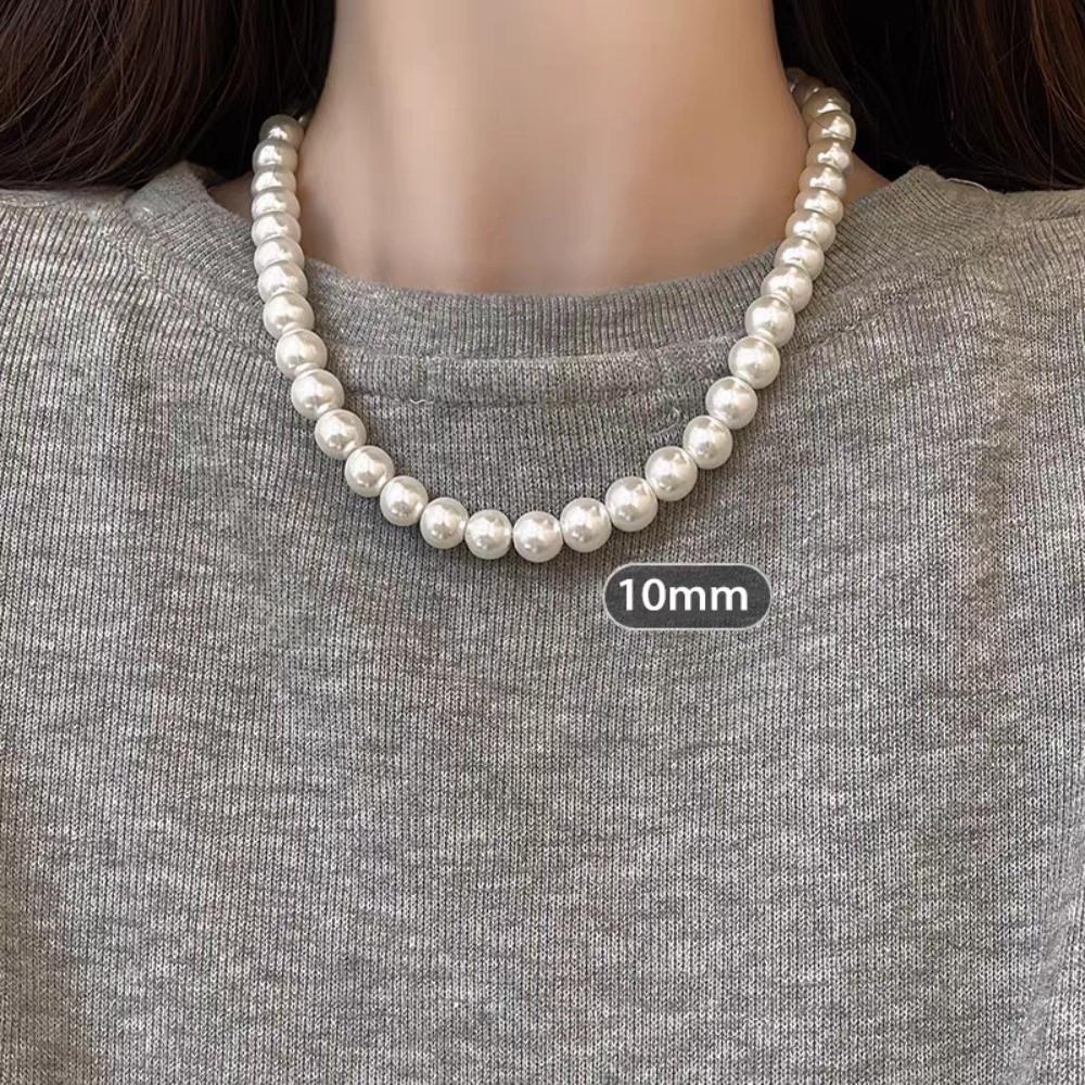 Beads Gray Pearl Necklace Imitation Clavicle Chain New Beaded Choker  Women