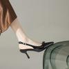 Pointed black temperament high heel bag head sandals shoes new spring and summer with skirt single shoes