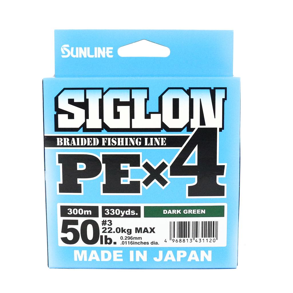 Sunline Ligne P.E X4 Siglon 300M P.E 3 50LB Vert Foncé (1120)