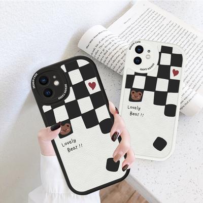 Lovely Cartoon Bear PU Leather Phone Cover for Infinix VIVO OPPO Reno Realme Huawei Nova Honor Smartphone Case Cases