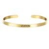 Coordinate Engraved Text Heart Hole Cuff Bangle Personalized Bar Necklace Stainless Steel Bracelet Men Women Gif