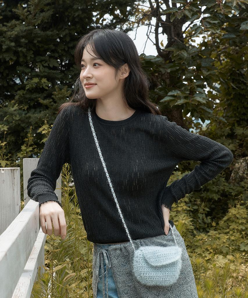 ENNITTUDE Wool Blend Texture Rib Knit