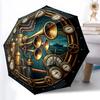 Steampunk Maritime Engine Room Pattern Umbrella, Portable and Foldable Design, 8 Ribs, a Casual Accessory for Friend's Birthday Gifts.