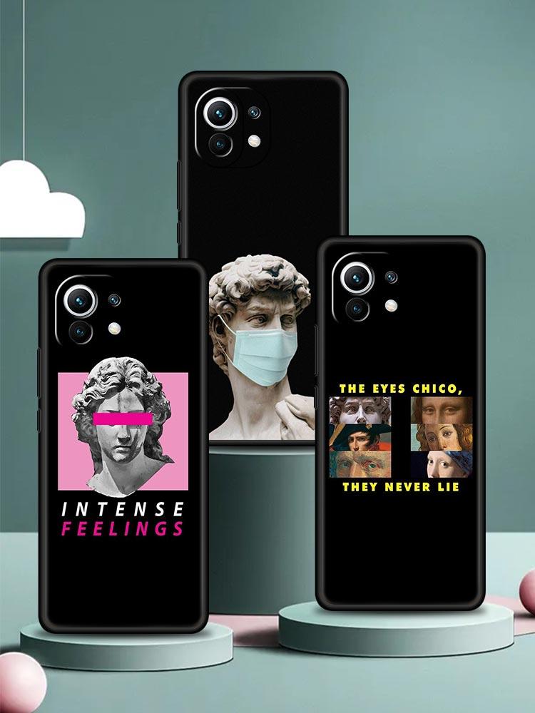 Cartoon Statue Abstract Art Phone Case Cover for Xiaomi Mi 17 15 14 13 12 11 Ultra 15T 14T 13T 12T 11T Pro Lite Soft TPU Shell