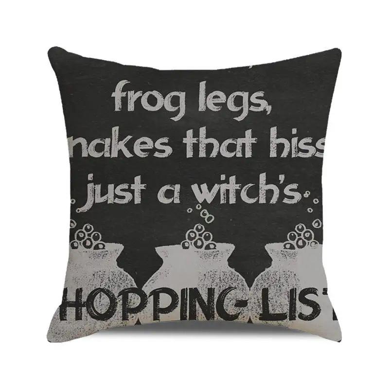 Halloween Decorative Cushion Cover Pumpkin Bat Wizard Ghost Pillowcase Suitable for Home Living Room Sofa Room Decoration