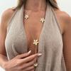 IngeSight.Z Retro Exquisite Y-shaped Flower Pendant Necklace for Women Bohemia Long Tassel Neck Accessories Jewelry Wedding Gift