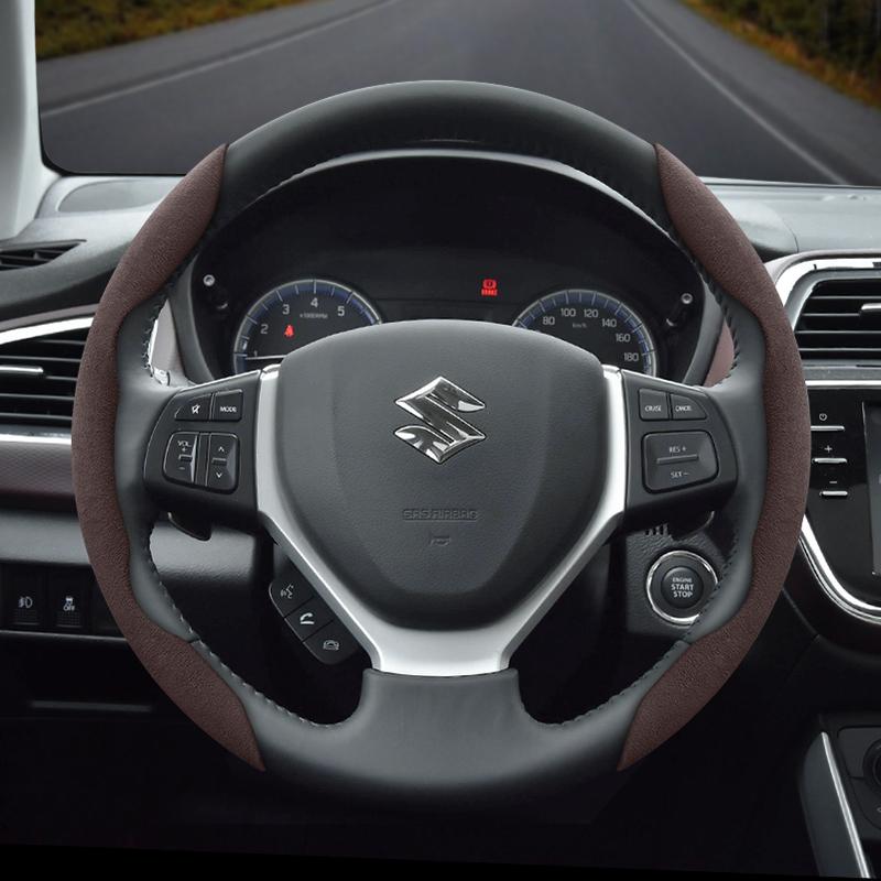 Suitable for Suzuki Anti-Slip Buckle Segmented Suede Steering Wheel Cover Suitable for Swift Sport Sx4 Grand Vitara Ly Jimny Solio Alto