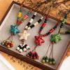 Color Ceramic Beaded Star Necklace Bohemian Retro Neck Chain Ethnic Style Woven Long Necklace