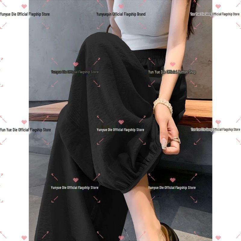 2026 Summer Women's Ice Silk Lantern Pants: Single/Two-Piece, Loose, Slimming, Cropped Harem Style