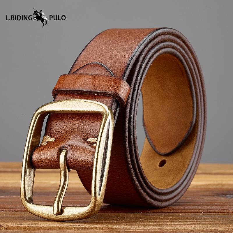 Vintage Genuine Cowhide Belt Versatile Belt Casual British Middle-aged and Young Belt