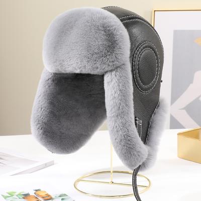 High-quality Winter Hat for Men with Earmuffs and Genuine Leather, Perfect for Skiing and Outdoor Activities