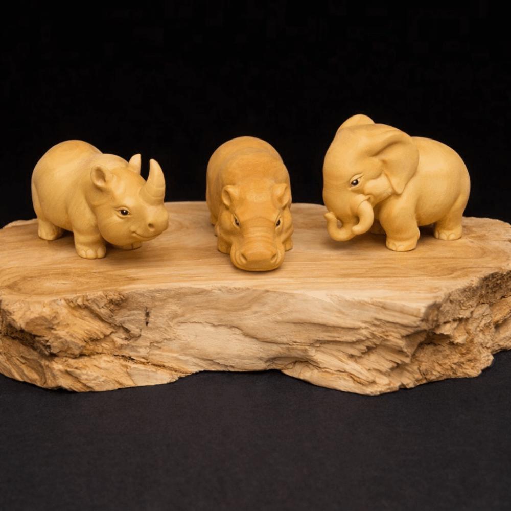 1 Stück/3 Stück Handgefertigte Figuren Holzschnitzereien Holzschnitzerei Dreiteiliges Set Geschnitzte Griffe Einzigartiges Design Armaturenbrett Dekoration