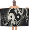 Yin Yang Plum Blossom Oversize Beach Towel Absorbent Quick Dry Blanket Sand Free Accessory for Pool Travel Yoga Picnic Sport