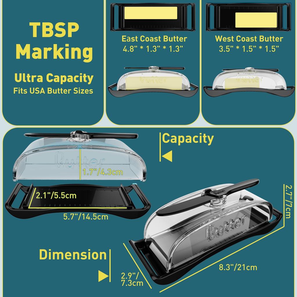 Butter Storage and Freshness Box, Airplane Butter Dish, Vertical Knife, Plastic, Brushed Metal Finish,Novelty Theme,Kitchen & Dining,Service Equipment