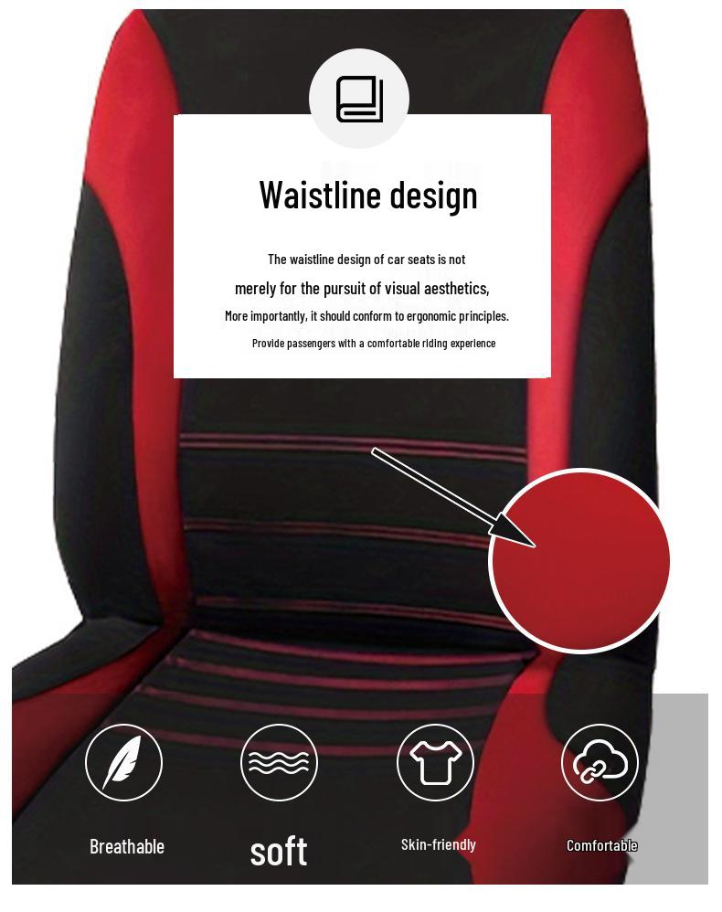 Universal Car and Minivan Seat Cover with Exclusive Waistline Design Fabric Cushion