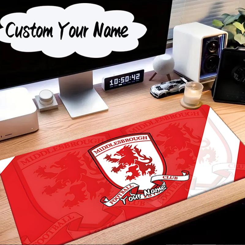 Custom Name Mouse Pad Football Club Middlesbrough Mouse Pad Desk Mat, Non-Slip Rubber Backer Pad For Computer Notebook Gaming Mouse Pad Birthday Gift