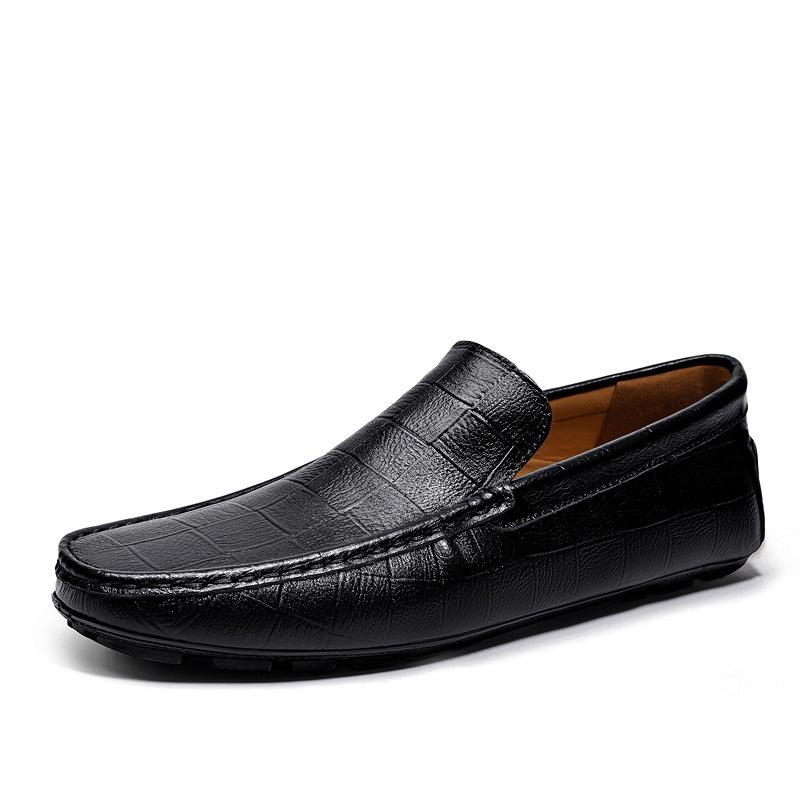 Men's Plus Size Genuine Leather Slip-On Loafers, Soft Sole Driving Moccasins, Size 45-47.