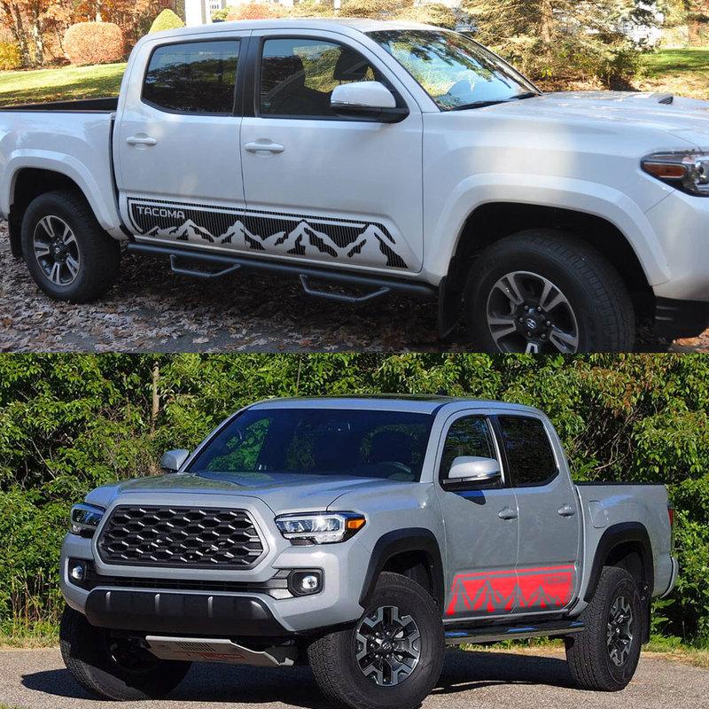Pickup Door Side Sticker For Toyota Tacoma Truck Body Graphics Mounta Vinyl Decor Covers Car Decals Auto Tuning Accessories