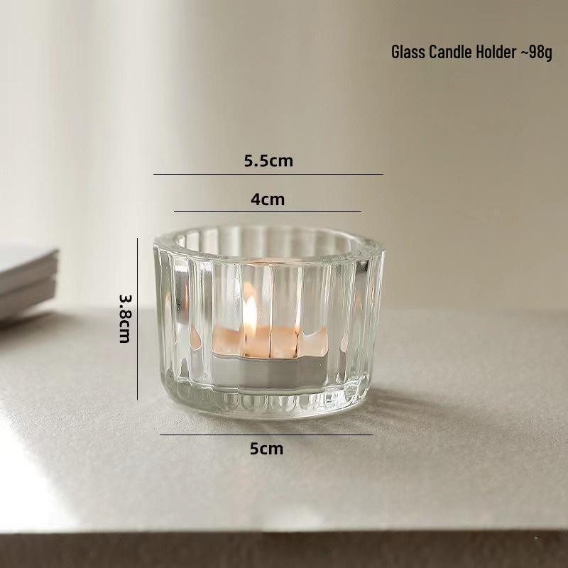 Creative Vertical Stripe Aromatherapy Candle Holder - High Temperature Resistant Transparent Glass for Romantic Lighting Effects
