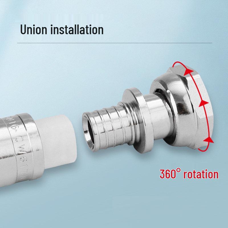 Brass Female Thread Union Reducer for Floor Heating Aluminum-Plastic Pipes