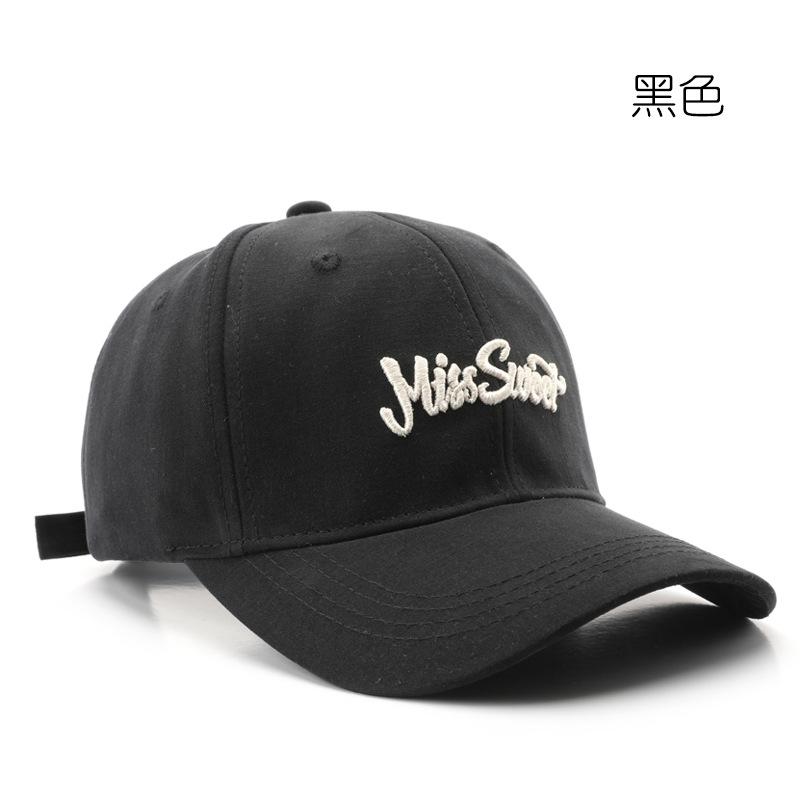 Hat Female Spring and Autumn Personality Retro Letter Embroidery Semi-hard Top Baseball Cap Outdoor Men's Travel Sunscreen Cap
