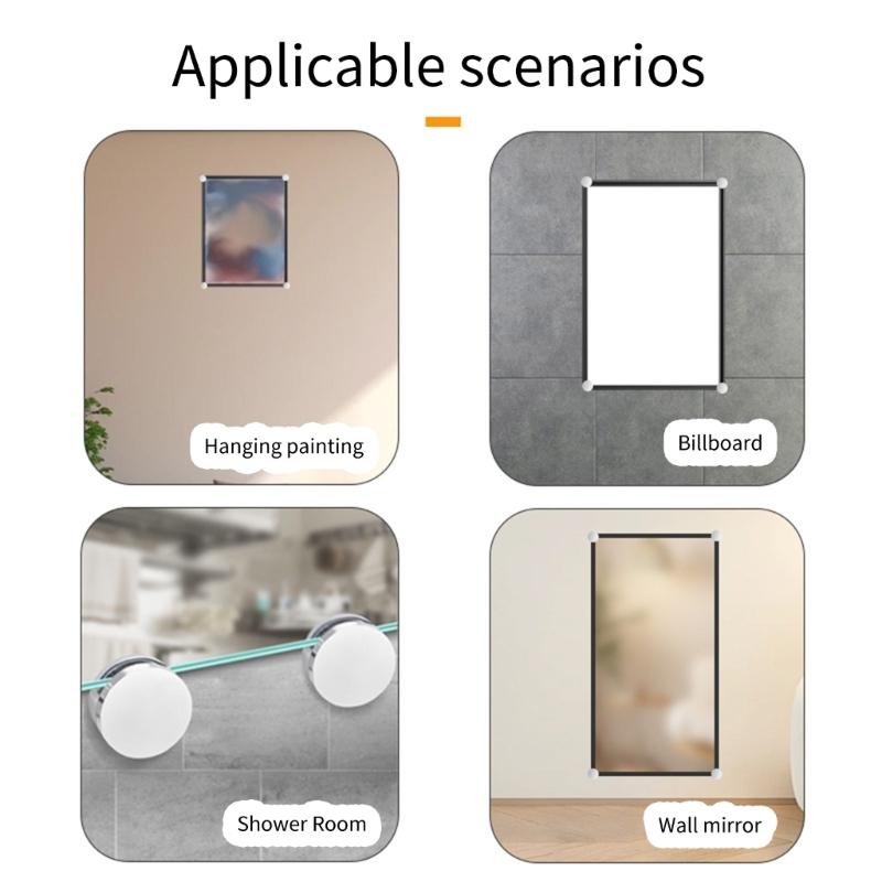 4Pieces Mirror Support Clip Sturdy Zinc Alloy Materials for Home Decoration and Interior Designs Projects Supplies