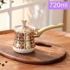 Stainless Steel Coffee Pot with Lid Chocolate Butter Milk Cup Coffee Tea Melting Jug Moka Pot for Office Home Kitchen