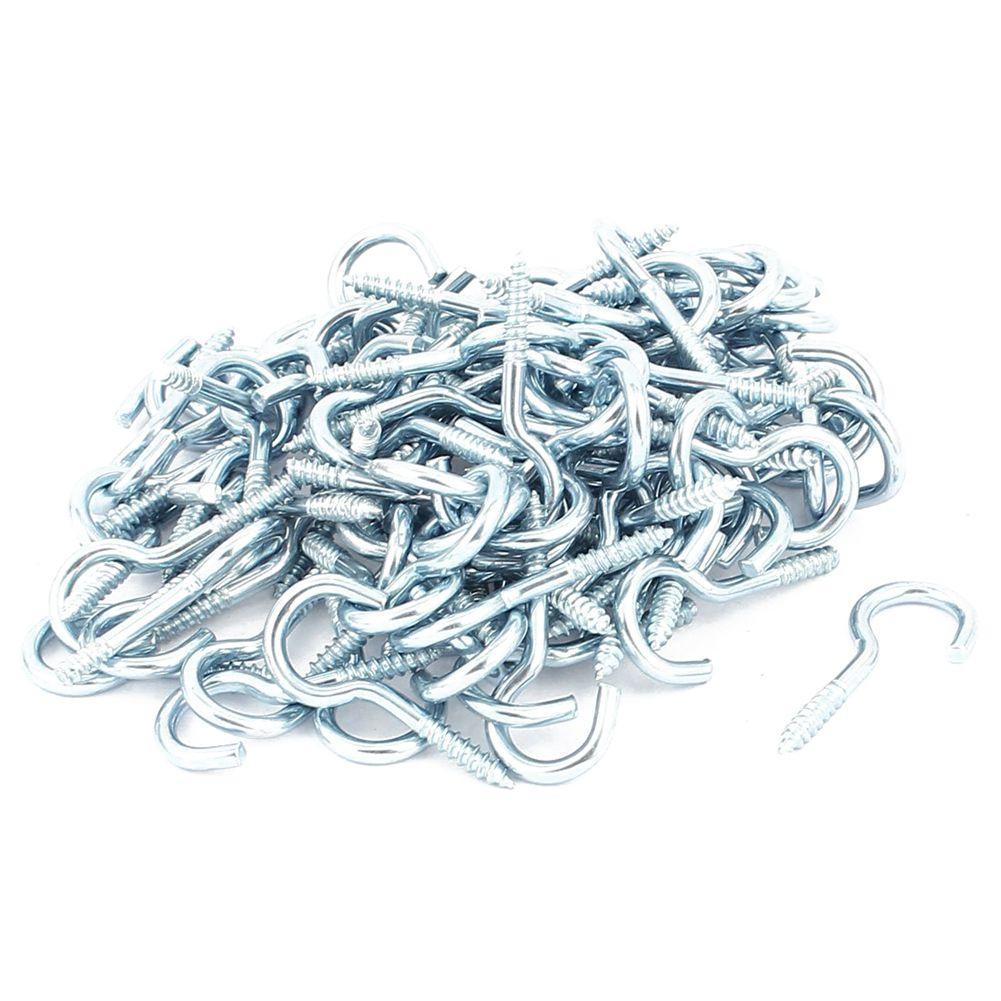 Color : Blue YJZG 100pcs Thread 1.2 inch Long Zinc Plated Eye Bolt Eyelet Hook Screw Assortment Blue