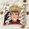 Anime TTRIGUN STAMPEDE Doublesided Printed Square Decorative Cushion Cover for Sofa Living Room Home Decor
