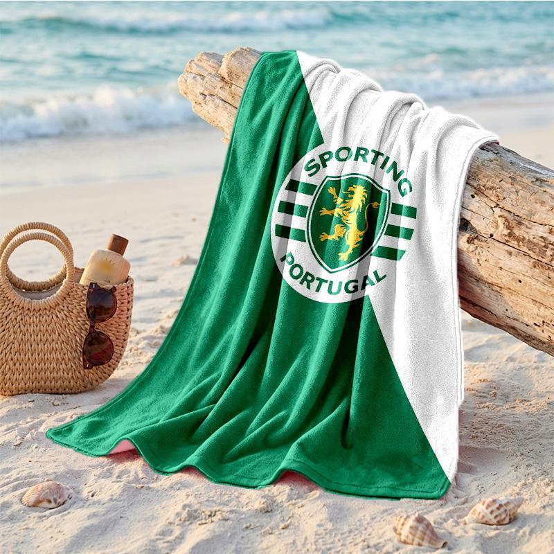 Telo Mare in Microfibra con Stampa Sporting CP FC Asciugatura Rapida Assorbente Grande per Spiaggia Nuoto Viaggio
