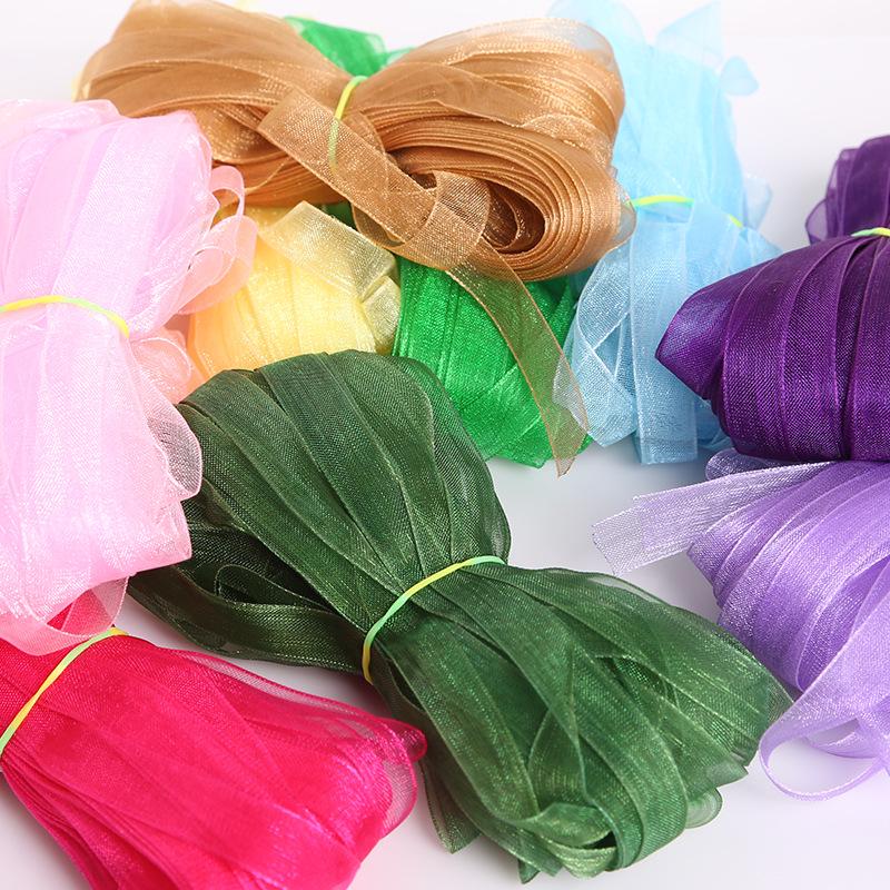 6mm Transparentes Chiffon-Satinband für DIY-Bastelarbeiten: Ohrringe, Haarschmuck, Hutstricken - 18m/Packung