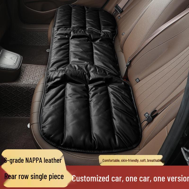 Universal Premium Nappa Leather Car Seat Cushion for All Seasons, Single Piece, Compatible with Mercedes-Benz and BMW