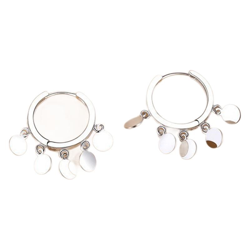 High-End Copper Alloy Sequin Hoop Earrings for Women