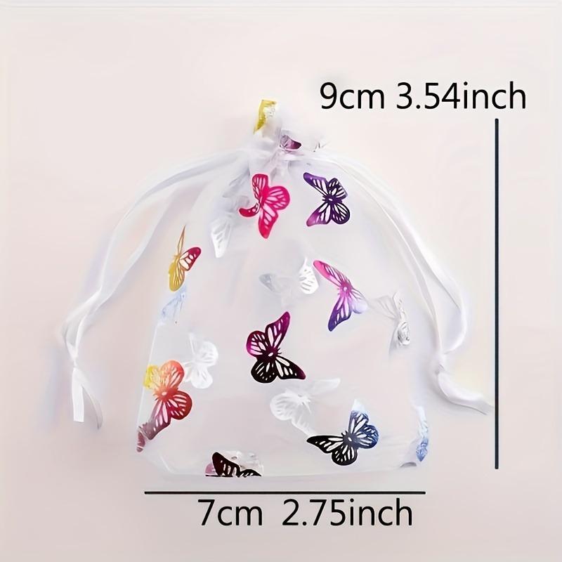 50 Stück Elegante Schmetterlings-Netz-Kordelzugbeutel - Perfekt für Schmuck, Süßigkeiten und Geschenkverpackungen - Doppeltes Verschlussdesign für sichere Aufbewahrung