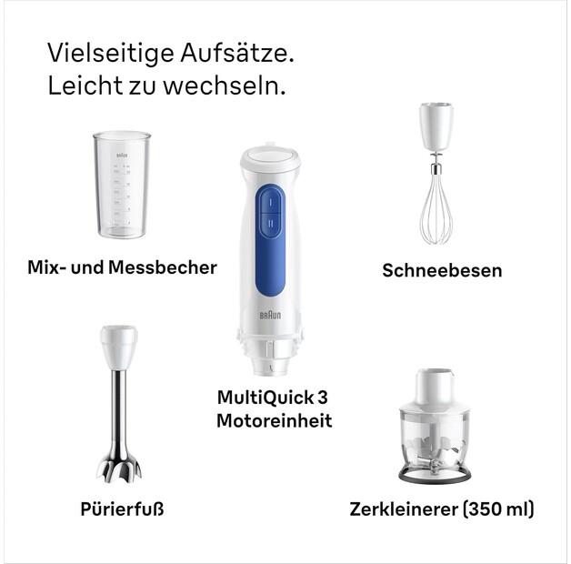 Immersion Blender Braun MQ 30202M MultiQuick 3 (0X22111538)