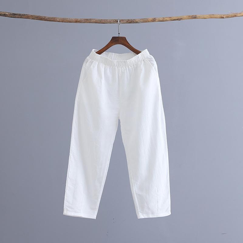 Autumn 2025 Women's Cotton-Linen Slimming Harem Pants - Versatile, Lightweight, Seven-Point Carrot Style