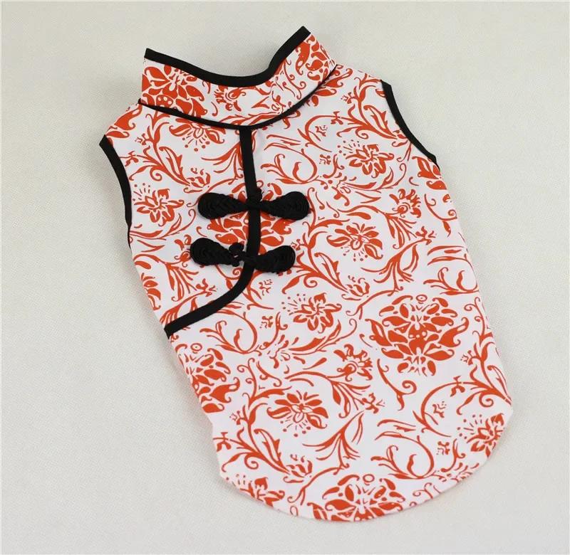 

Chinese New Year Dog Clothes Summer Pet Clothing Cat Puppy Chihuahua Yorkshire Pomeranian Poodle Pet Vest T-shirt Dog Tang Suit XXL червоний