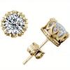 1pc Simple Crown Earrings, Light Luxury Synthetic Zircon Earrings