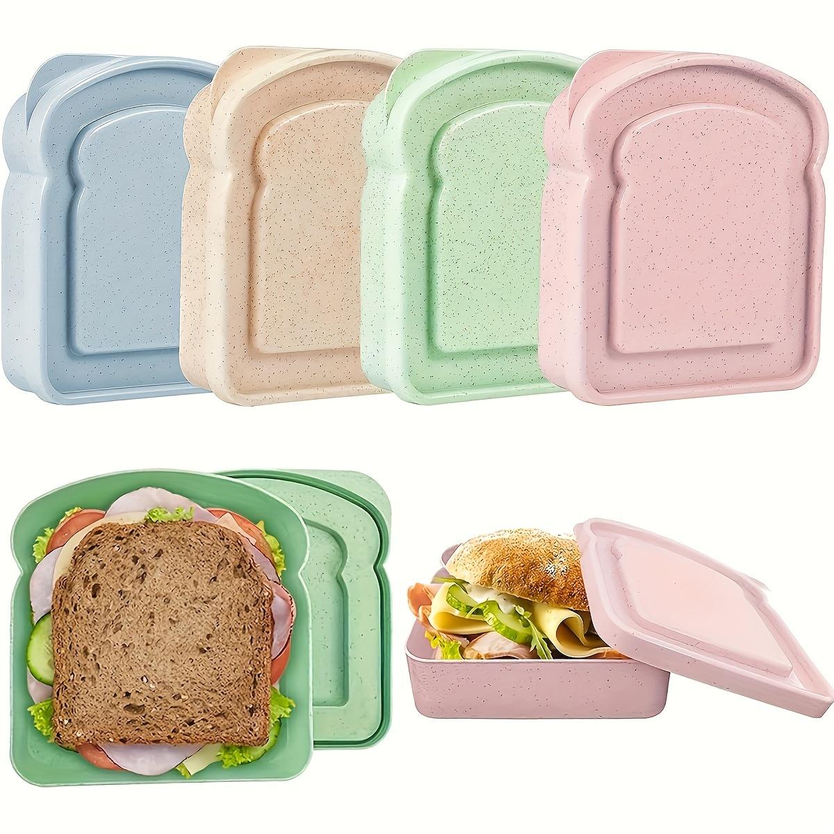 

1/4 Контейнер для сэндвичей Пластиковый ланч-бокс в форме тоста для хранения еды на открытом воздухе, многоразовый для работы Ланч-бокс для студентов 1&1