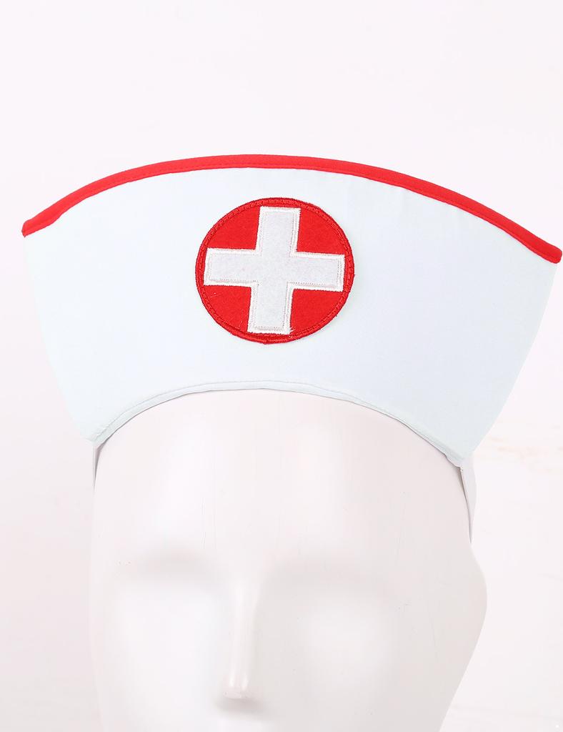 Women's Nurse Costume Set Roles Play Backless Bodysuit Uniform Outfit Set Bodysuit with Headband