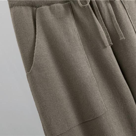 Geomatric feminino camisola conjuntos de ternos outono inverno grosso macio conjuntos de malha pullovers calça longa casual 2 pçs terno de pista